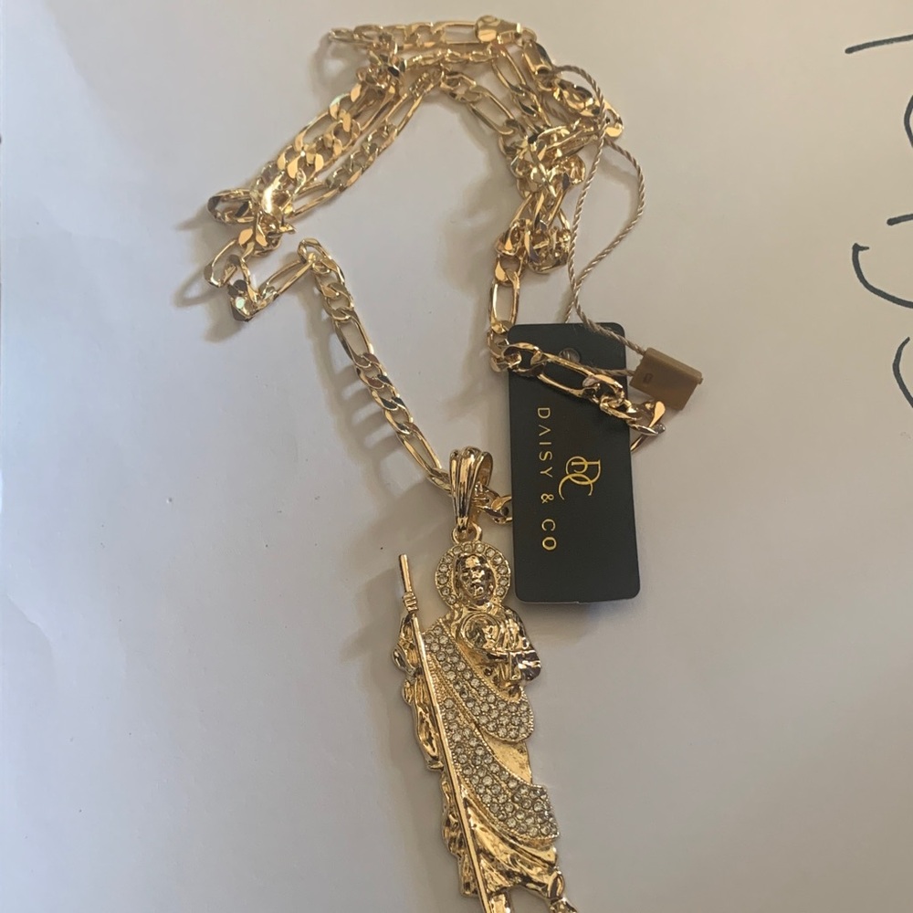 Gold Saint Pendant Necklace